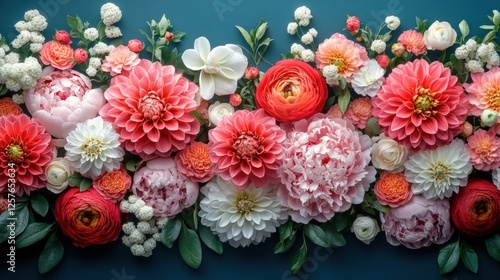 Wallpaper Mural Vibrant bouquet of pink peonies and red roses for seasonal decor Torontodigital.ca