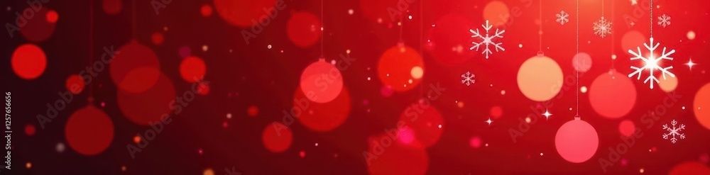 Red bokeh, sparkling snowflake shapes, festive backdrop, winter lights, texture, sophisticated Red bokeh, sparkling snowflake shapes, festive backdrop, winter lights, texture, sophisticated
