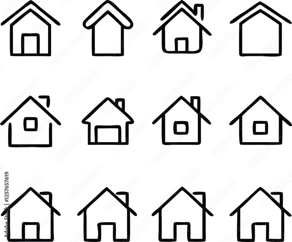 Home icons line collection. Vector Home icons line collection. Vector
