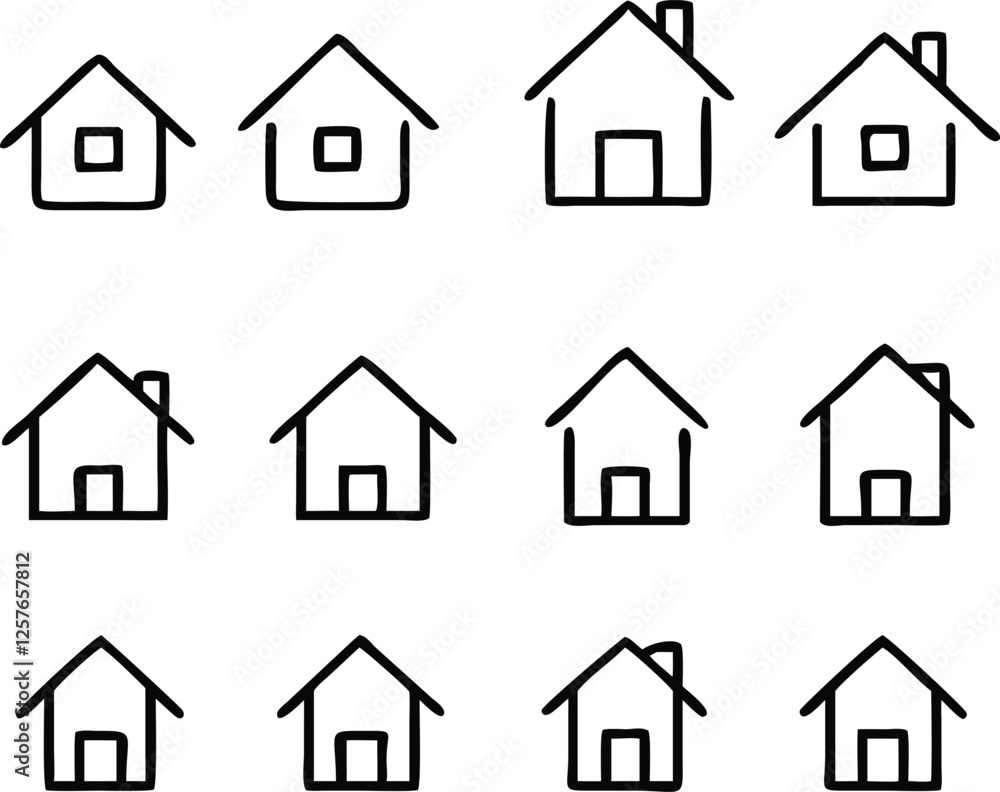 Home icons line collection. Vector Home icons line collection. Vector
