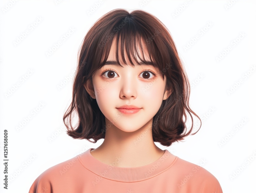 portrait of a young woman with short brown hair portrait of a young woman with short brown hair