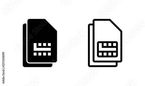 Sim card icon logo design. dual sim card sign and symbol