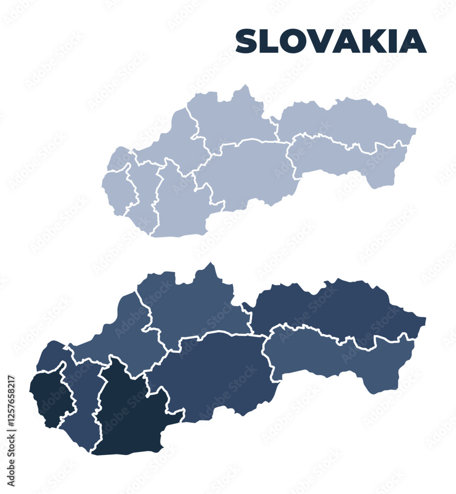 Fototapeta premium Slovakia political map with states border outline