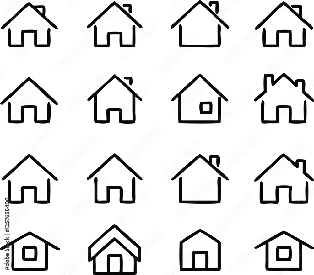 Home icons line collection. Vector Home icons line collection. Vector