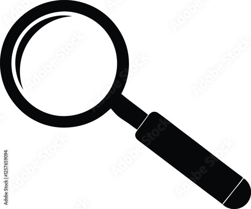 Magnifying glass silhouette vector, Search magnifying glass icon