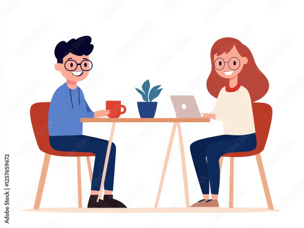 people working at table with laptop and coffee people working at table with laptop and coffee