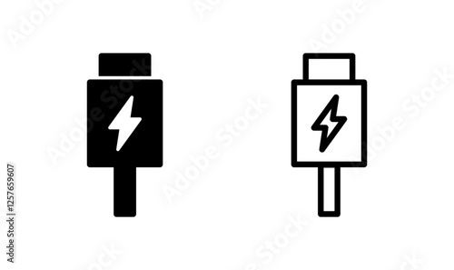Usb icon logo design. Flash disk sign and symbol. flash drive sign. usb charging