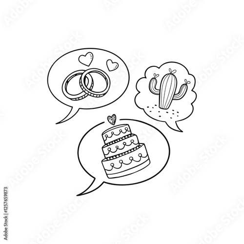 Hearts. Hand-drawn design elements