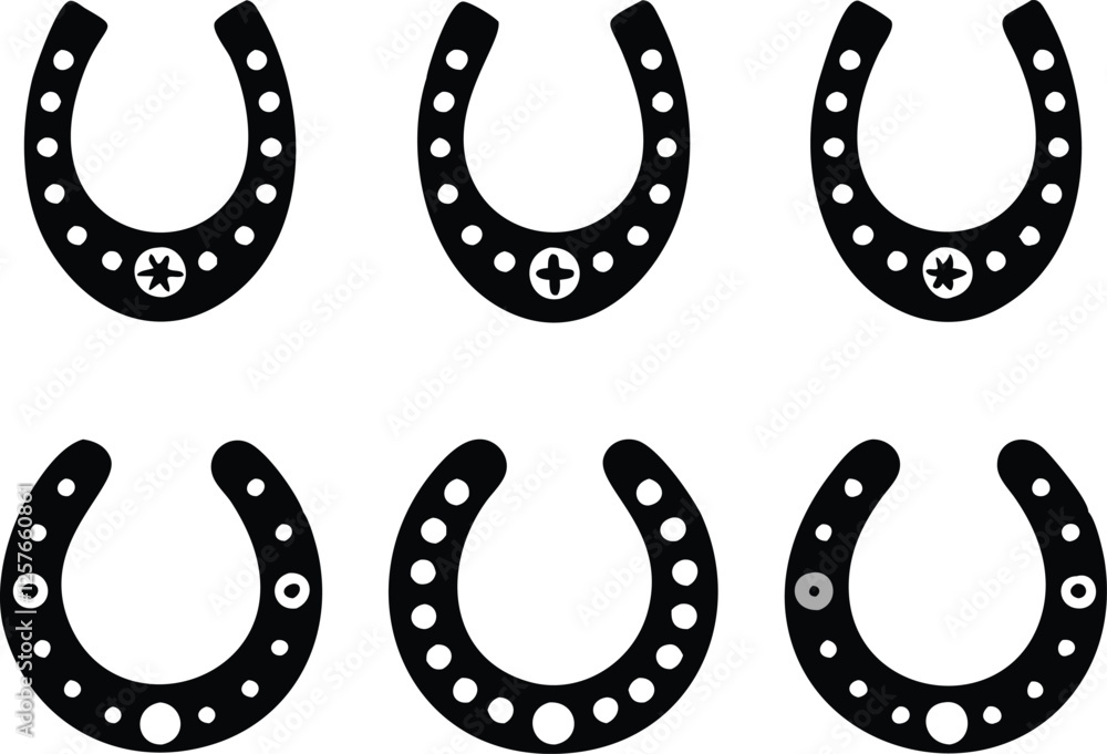 Fototapeta premium Horseshoe icon set. Vector