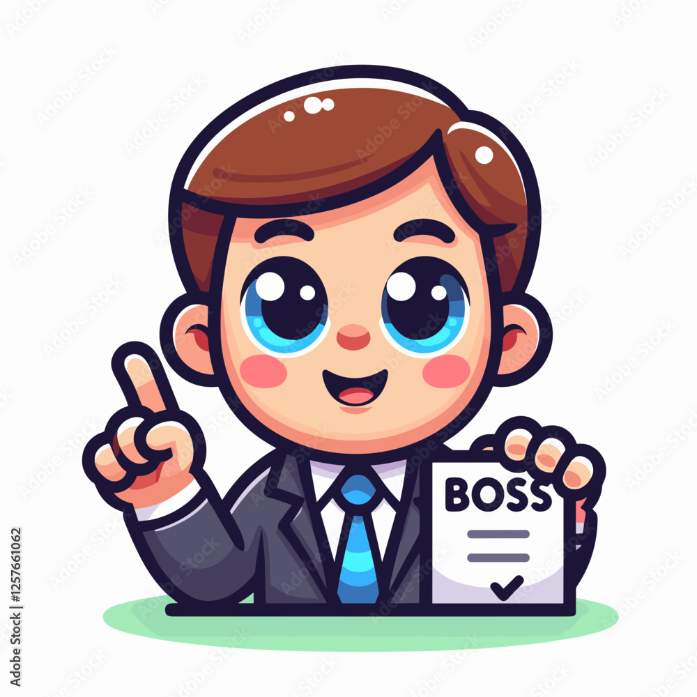 Businessman Holding a Paper with the Word Businessman Holding a Paper with the Word