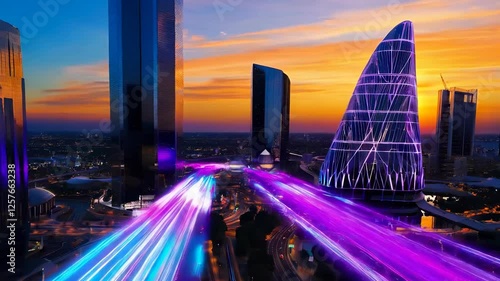 Futuristic Cityscape at Dusk