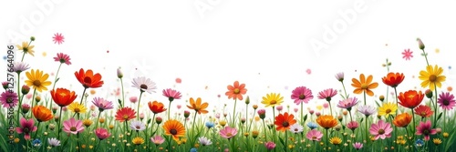 Wallpaper Mural A vibrant array of wildflowers against a stark white backdrop , macro, pink Torontodigital.ca