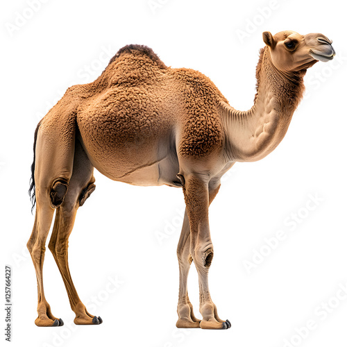 Animal concept of a Dromedary - Camelus dromedarius - with copy space. camels represent humility, willing photo