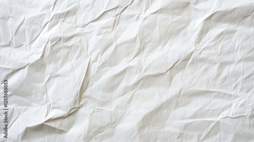 Crumpled White Paper Texture, Wrinkled Surface Crumpled White Paper Texture, Wrinkled Surface