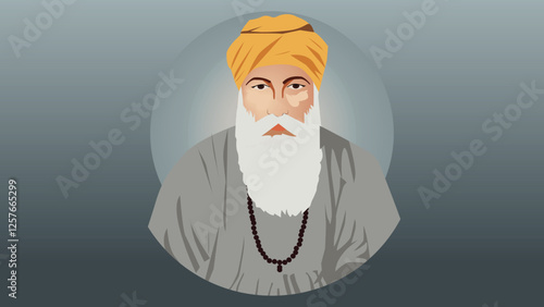 Guru Nanak Dev Ji Divine Grace Portrait