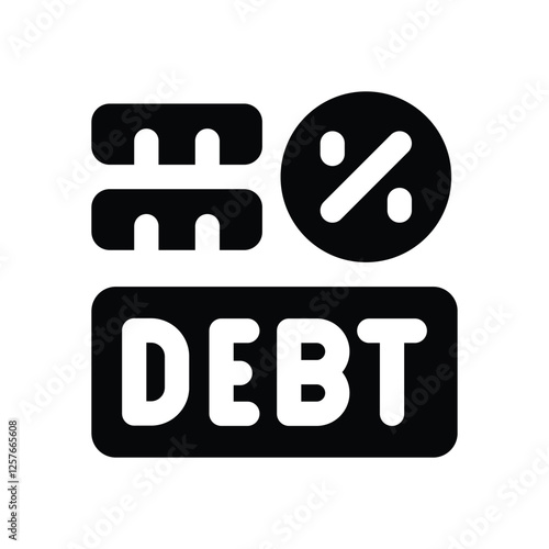 debt solid icon. vector icon for your website, mobile, presentation, and logo design.
