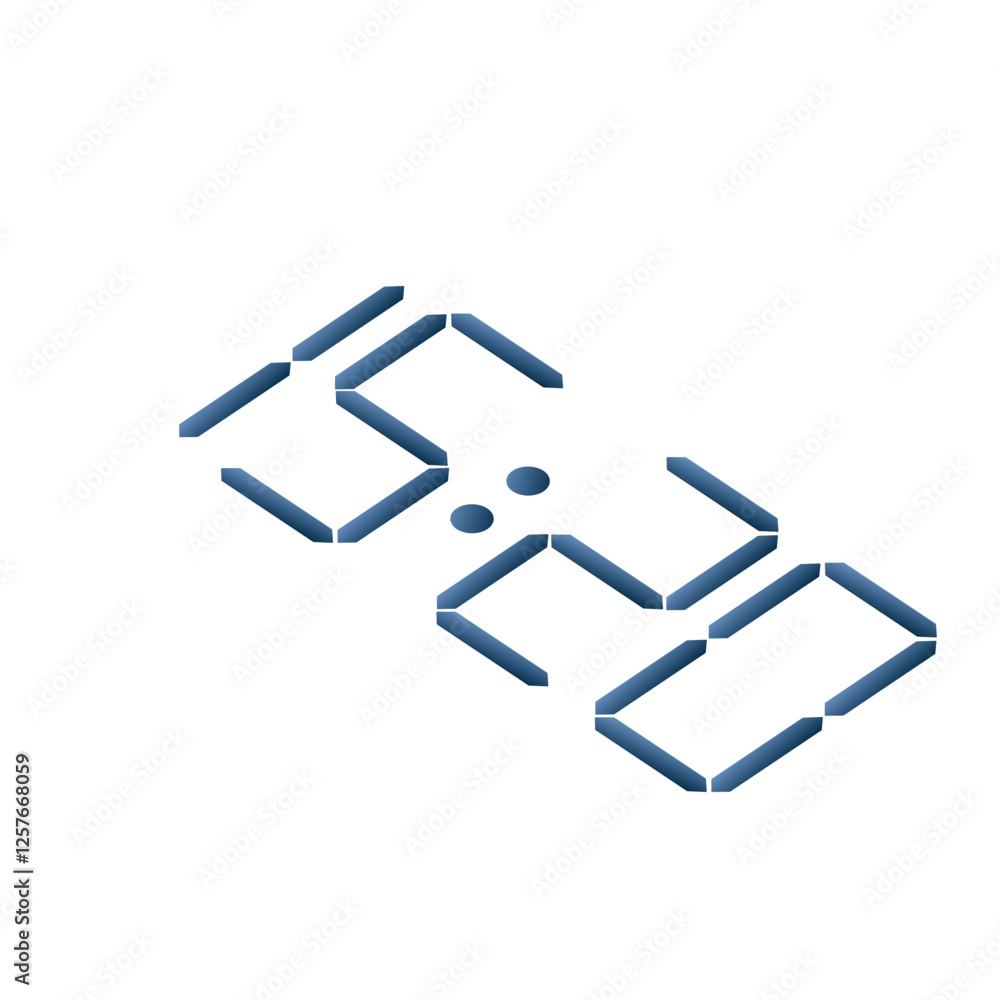 The digital clock 15:20 template displays an elegant 24-hour format with a blue interface. The digital clock 15:20 template displays an elegant 24-hour format with a blue interface.
