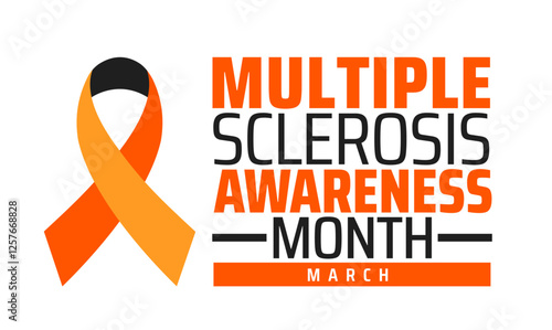 Multiple Sclerosis Awareness Month background banner or poster design template. observed every year in March. Holiday concept. Use to any Template, card, poster, placard, template.