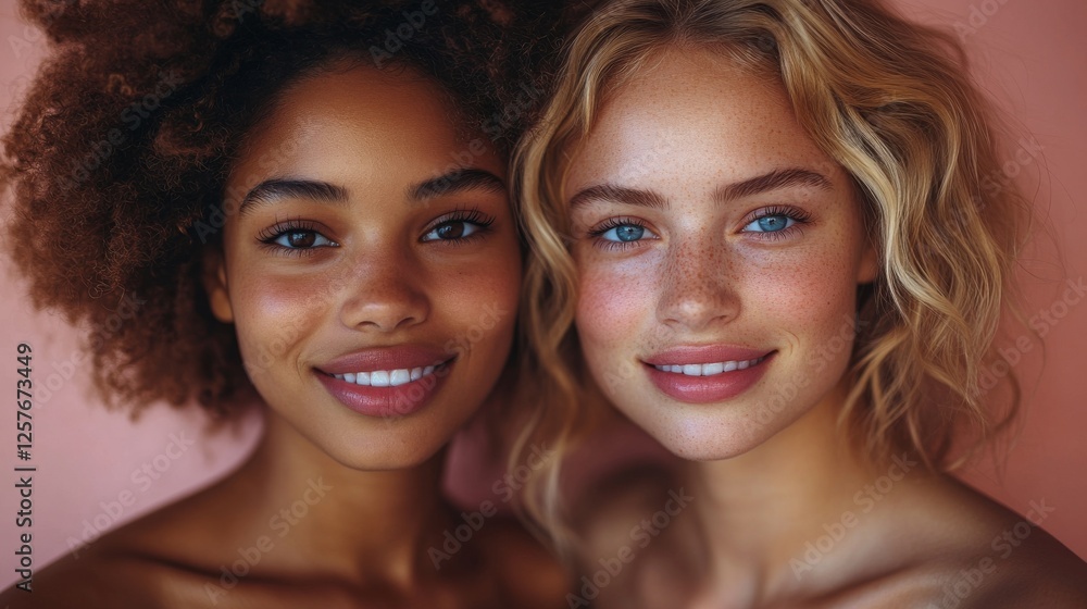 Diverse beauty portraits studio photography soft lighting close-up Diverse beauty portraits studio photography soft lighting close-up