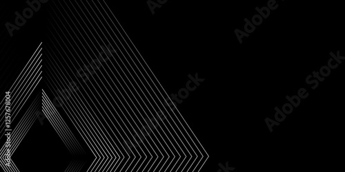 3D silver lines techno abstract background overlap layer on dark space with rectangle effect decoration. Abstract background with concentric rectangle in luxury golden color. Vector illustration.
