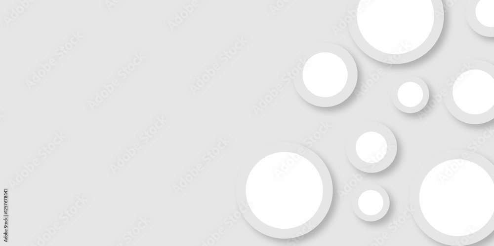 Abstract white geometric overlapping circle background with shadow. Vector illustration. You can use for background poster, brochure, design artwork, template, banner, wallpaper. Grey white paper. Abstract white geometric overlapping circle background with shadow. Vector illustration. You can use for background poster, brochure, design artwork, template, banner, wallpaper. Grey white paper.