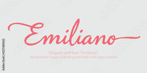 Elegant serif font "Emiliano" designed for luxury branding and high-end logo creation. This refined typeface blends classic minimalism with modern sophistication, featuring stylish letters 