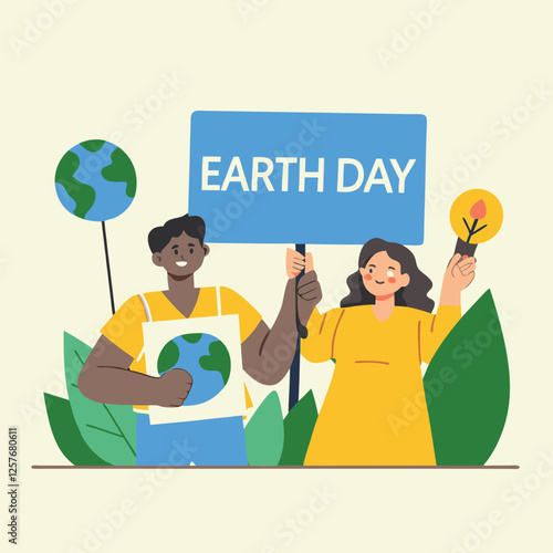 Earth Day Protest: Activists Fight for Our Planet green nature ecology banners  
