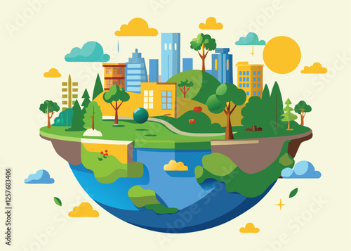Green Utopia: Floating Islands for Earth Day Celebration eco hope trees world   