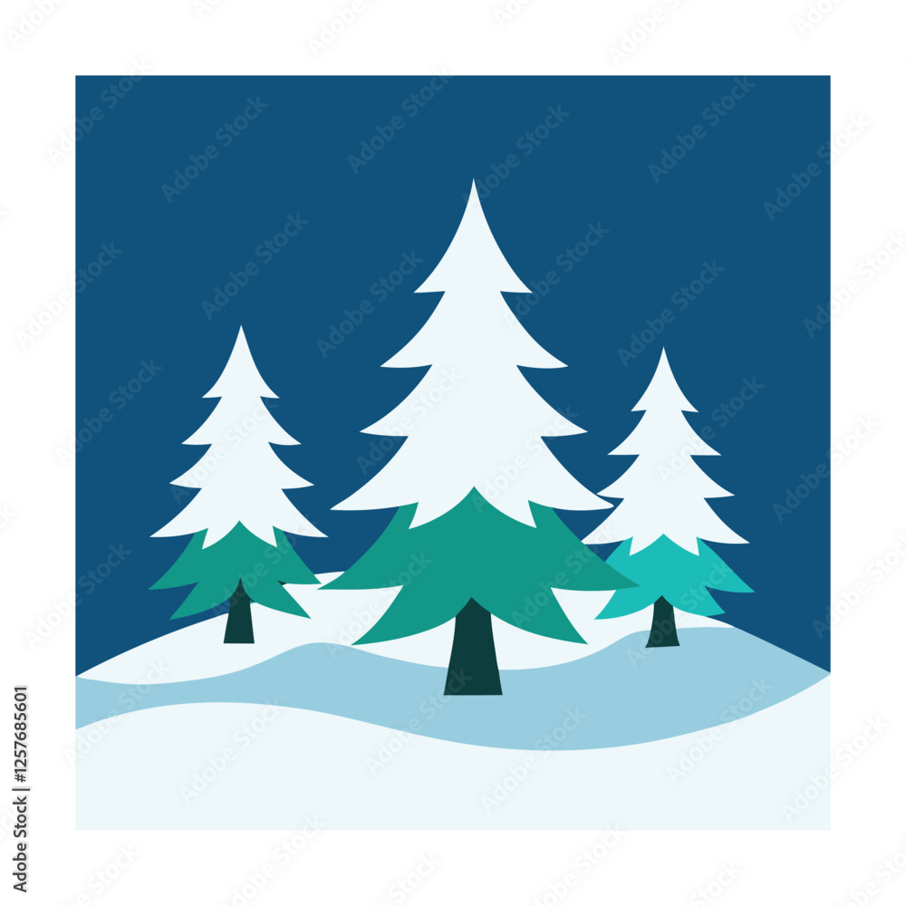 Obraz premium christmas trees vector illustration