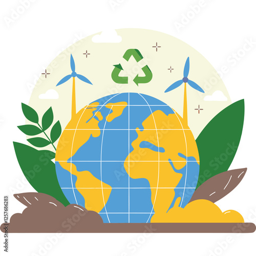 Green Earth Day Globe: Lush Leaves Celebrate Our Planet eco leaf world fresh    