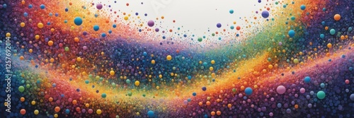 Vivid Abstract Landscape with Floating Spheres