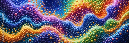 Vivid Abstract Landscape with Floating Spheres