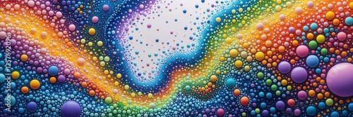 Vivid Abstract Landscape with Floating Spheres