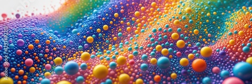 Vivid Abstract Landscape with Floating Spheres