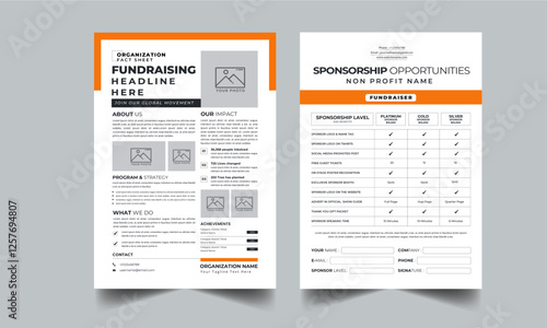 Nonprofit Event Sponsorship Levels Fundraising Flyers 2 style design layout concept