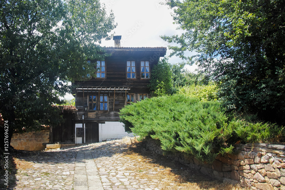 Fototapeta premium Nineteenth century houses in town of Kotel, Bulgaria