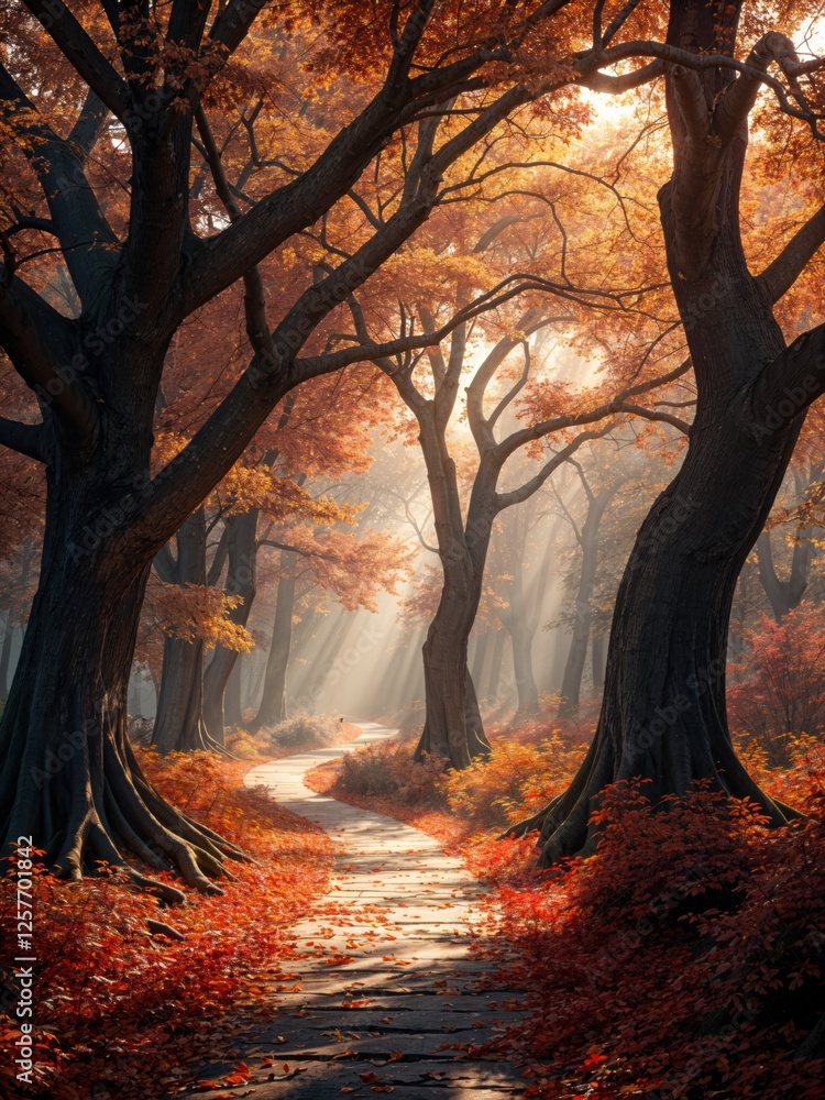 Fototapeta premium Autumn Forest Pathway
