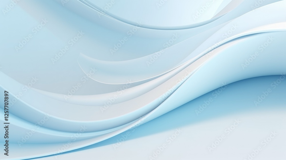 Fototapeta premium Soft Blue Layered Wave Background