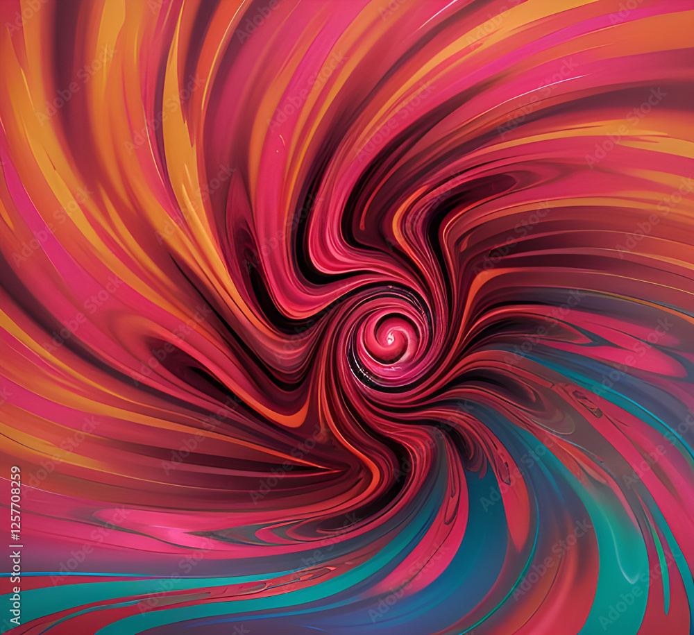 Fototapeta premium A vibrant blend of swirling pink, red, and blue hues in an abstract fluid art composition, perfect for dynamic and creative backgrounds.generative ai