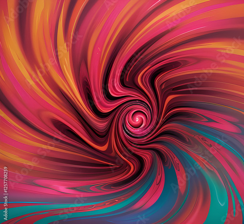 A vibrant blend of swirling pink, red, and blue hues in an abstract fluid art composition, perfect for dynamic and creative backgrounds.generative ai