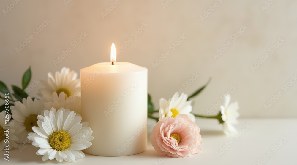 Soft Light and Delicate Flowers Create a Serene Atmosphere in a Calming Arrangement Soft Light and Delicate Flowers Create a Serene Atmosphere in a Calming Arrangement