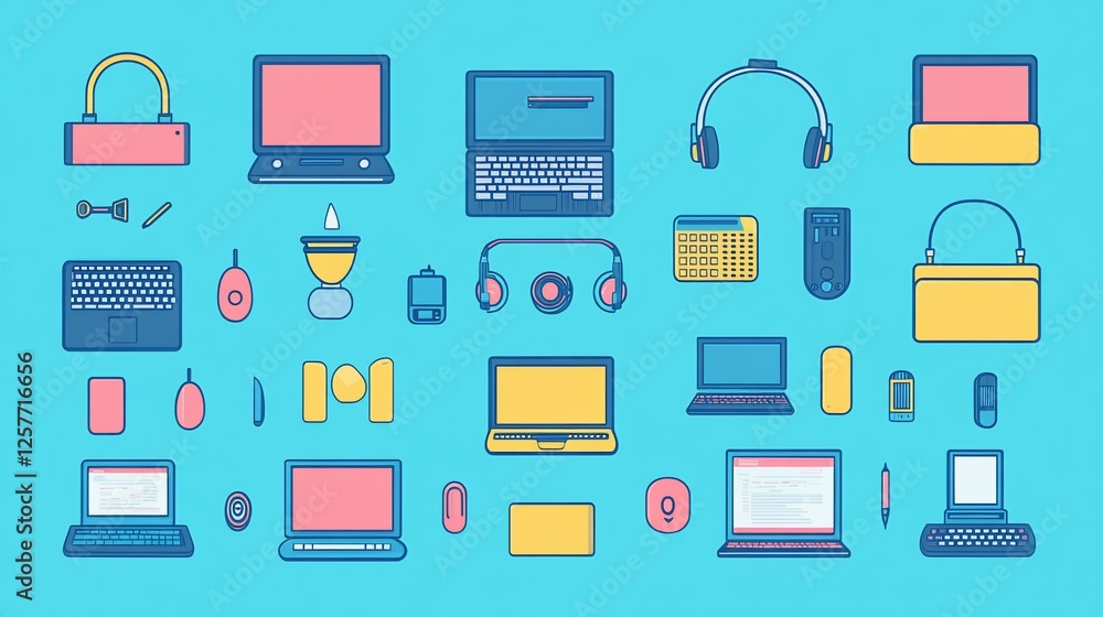 A Colorful Collection of Retro Tech Gadgets A Colorful Collection of Retro Tech Gadgets