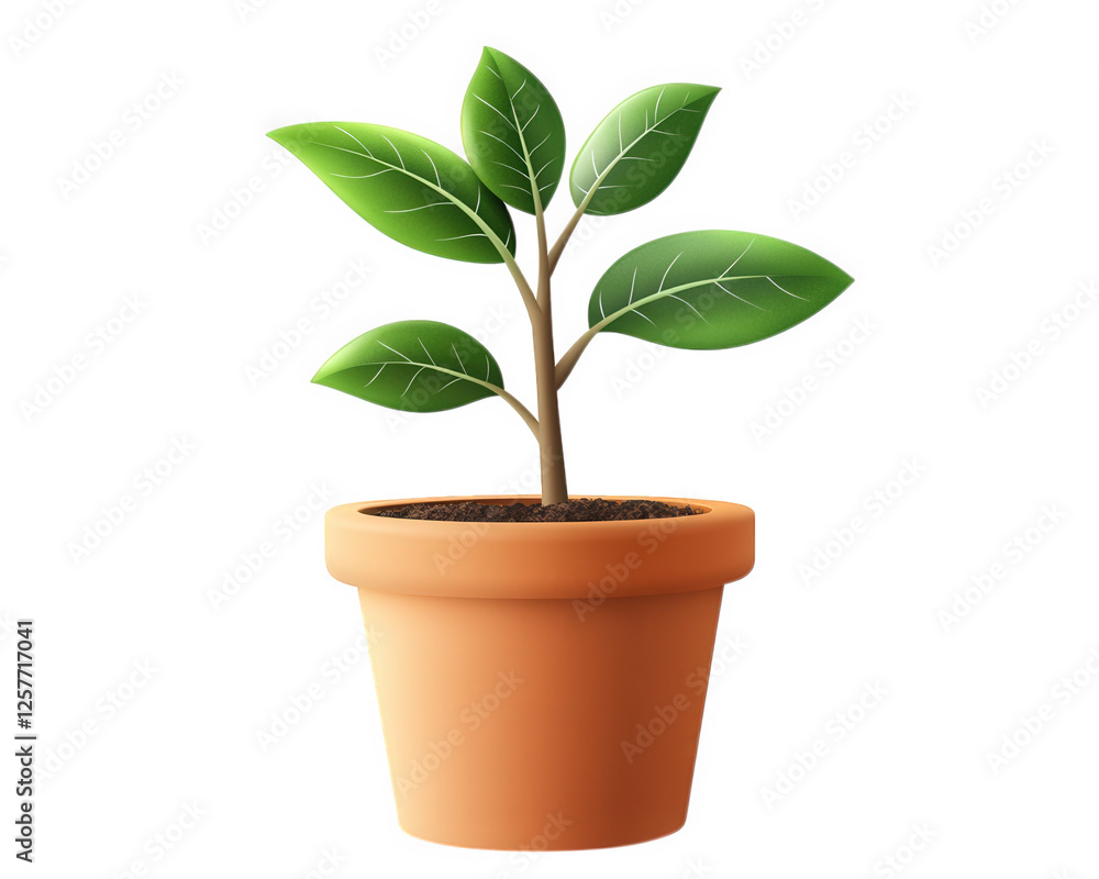small green plant with vibrant leaves growing in terracotta pot, symbolizing growth and nature. This captures essence of indoor gardening and tranquility small green plant with vibrant leaves growing in terracotta pot, symbolizing growth and nature. This captures essence of indoor gardening and tranquility