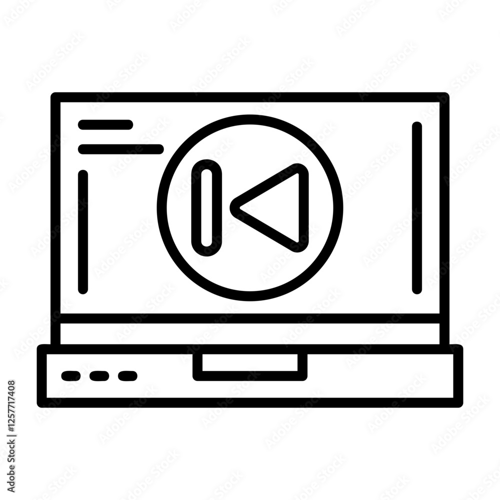 Skip backward Laptop Interface Icon Skip backward Laptop Interface Icon