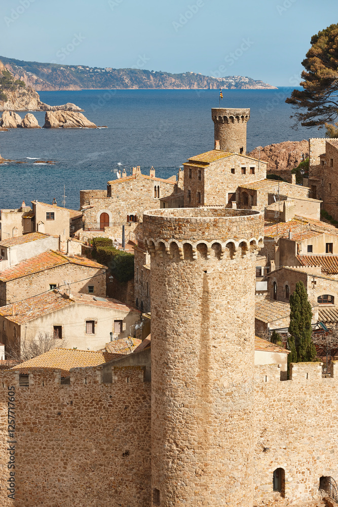 Old medieval stone town of Tossa de Mar. Catalonia, Spain