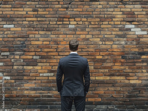 Wallpaper Mural business man facing a huge bricks wall.	 Torontodigital.ca