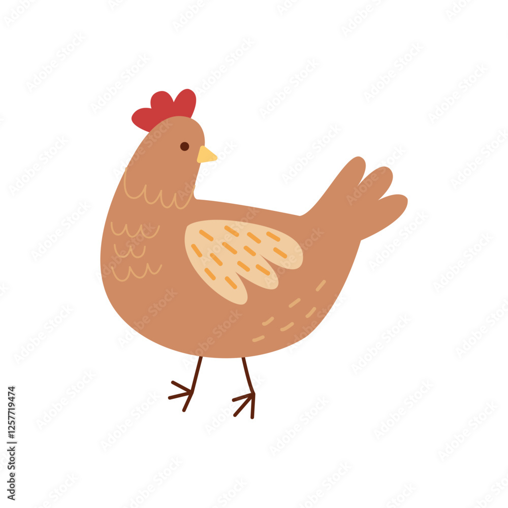 Cute chicken vector clipart. Hand drawn chicken illustration on white background. Cute chicken vector clipart. Hand drawn chicken illustration on white background.