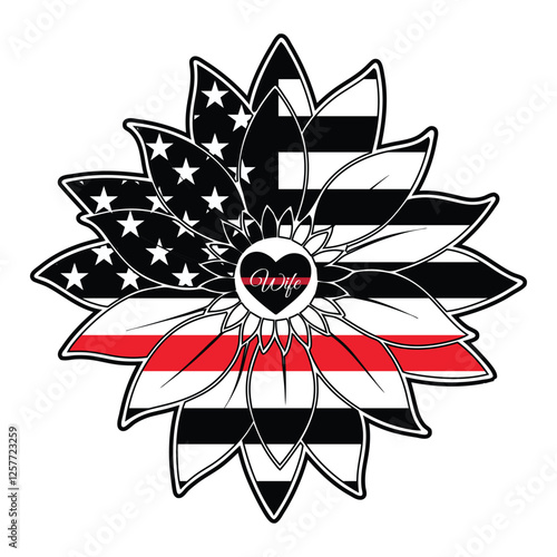 Firefighter T-Shirt Design with Fire Department Vector Illustration
