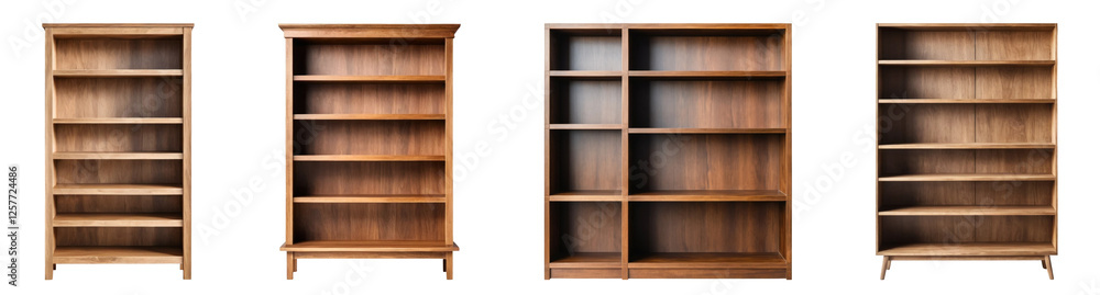Wooden Bookshelf PNG set Wooden Bookshelf PNG set