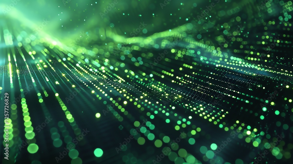 Abstract background of glowing particles. Futuristic wave with many glowing dots. Abstract background of glowing particles. Futuristic wave with many glowing dots.